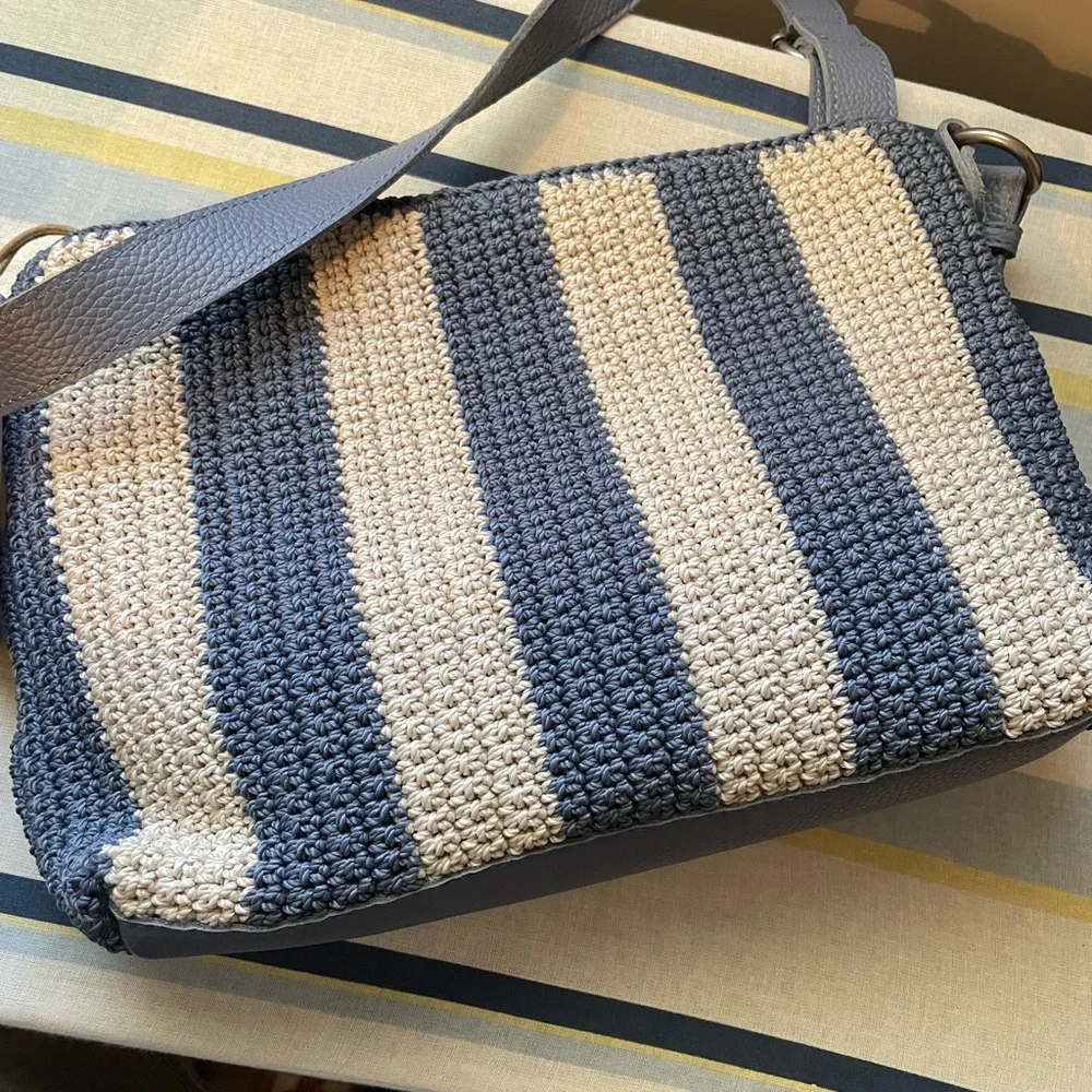 The Sak Blue and Cream Knit Shoulder Bag - Picture 2 of 5